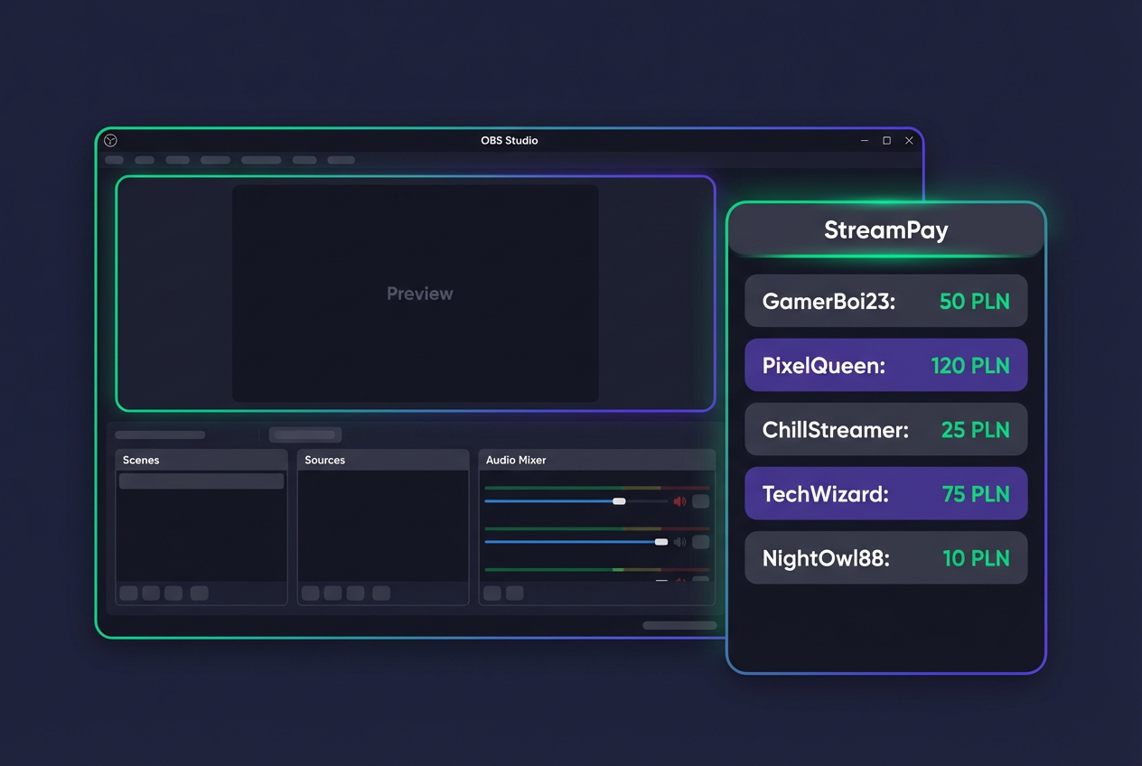 Wtyczka StreamPay do OBS Studio — panel donacji i moderacja wiadomości